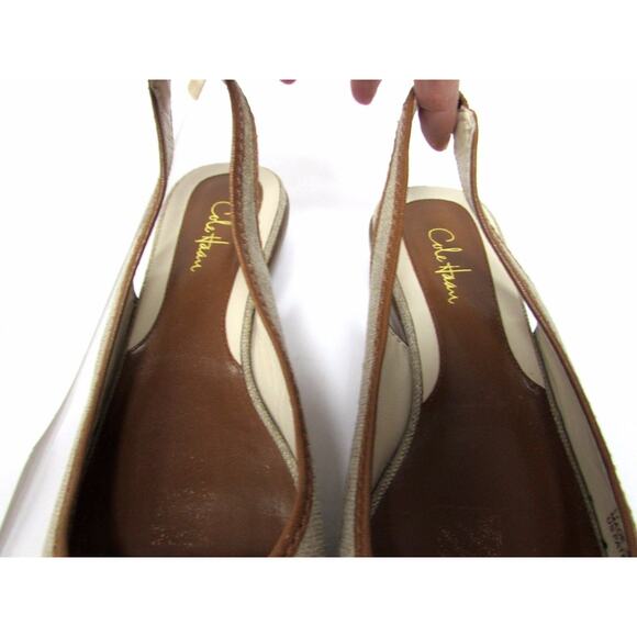 Cole Haan 6.5 B ankle strap slingback flats heels open toe peep low hee - Picture 4 of 12